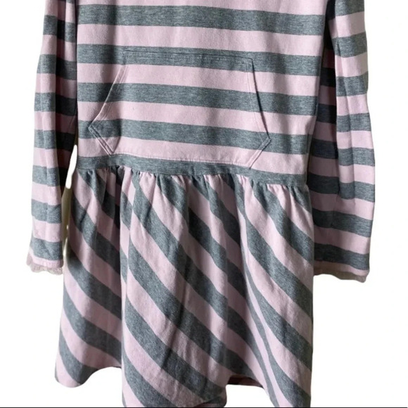 FABKIDS EUC GIRLS PINK GRAY HOODED HODDIE WINTER FALL DRESSES TOPS SIZE M 6 7 - Picture 2 of 4